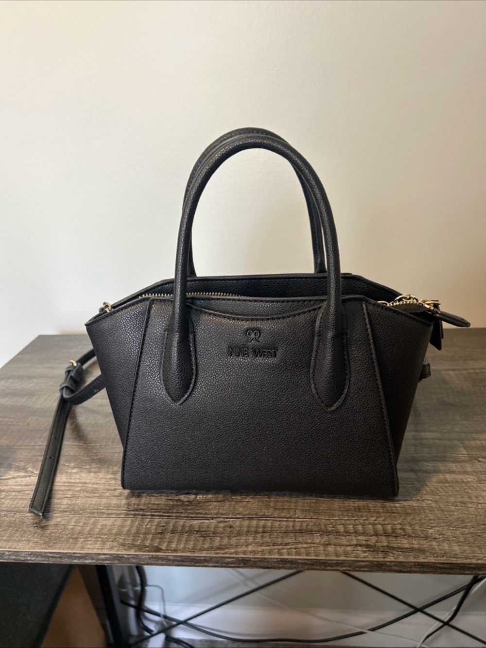 Black Nine West Mini Philippa Satchel crossbody bag